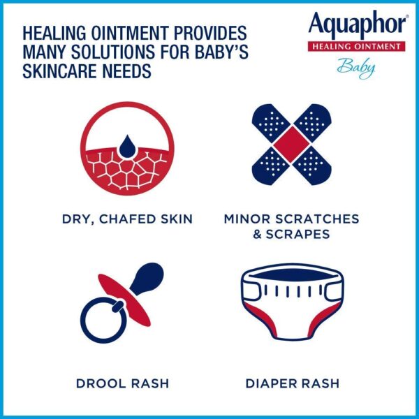 Aquaphor Baby Healing Ointment Advanced Therapy Skin Protectant, Dry Skin and Diaper Rash Ointment, 14 Oz Jar - Image 4